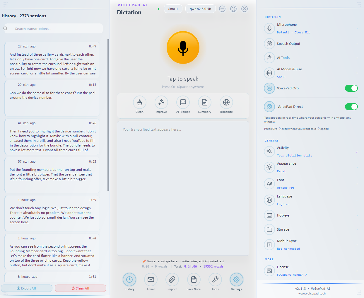 Computer Voice Pad VoicePad AI — Offline Voice Dictation for Windows, Android, iOS & macOS