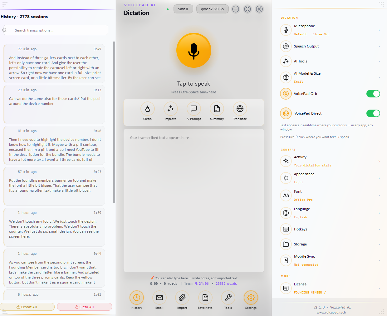 Computer Voice Pad VoicePad AI — Offline Voice Dictation for Windows, Android, iOS & macOS